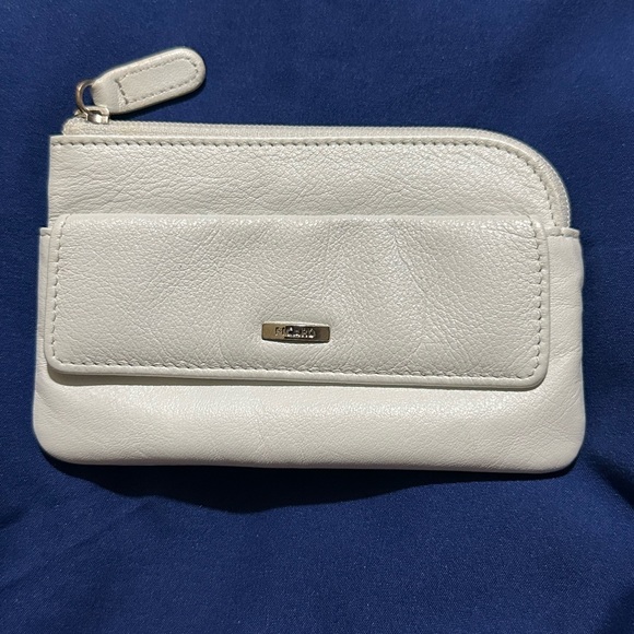 PICARD Germany White Pebble Leather Mini Wallet. - Picture 1 of 6